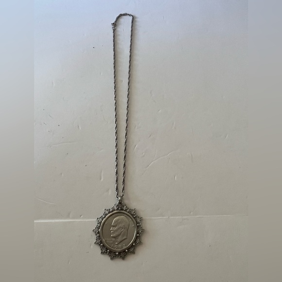 Eisenhower Eagle Dollar Proof Coin Pendant On 24